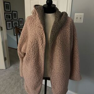 Ecote Pink and Gray Reversible Teddy Jacket